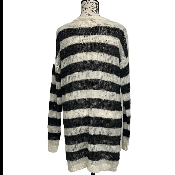 karl lagerfeld Striped Open Knit Sheer Sweater dress S Womens Preppy Nautical - Picture 4 of 8